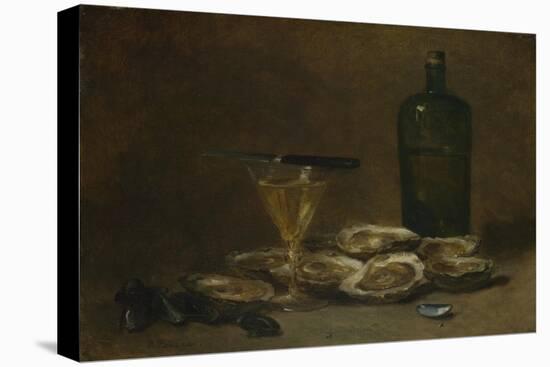 Still Life with Oysters, 1875-1877-Philippe Rousseau-Stretched Canvas