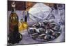 Still Life with Oysters, 1881-Gustave Caillebotte-Mounted Giclee Print