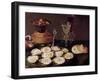 Still Life with Oysters and Glasses, 1606 (Oil on Panel)-Osias The Elder Beert-Framed Giclee Print