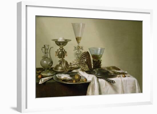 Still Life with Oysters and Nuts, 1637 (Oil on Panel)-Willem Claesz. Heda-Framed Giclee Print