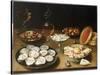 Still Life with Oysters, Sweetmeats and Roasted Chestnuts-Osias The Elder Beert-Stretched Canvas