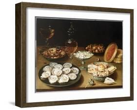 Still Life with Oysters, Sweetmeats and Roasted Chestnuts-Osias The Elder Beert-Framed Giclee Print