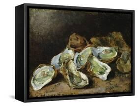 Still Life with Oysters-Auguste Theodule Ribot-Framed Stretched Canvas