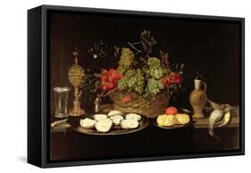 Still Life with Oysters-Frans Ykens-Framed Stretched Canvas