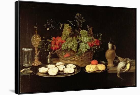 Still Life with Oysters-Frans Ykens-Framed Stretched Canvas