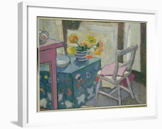 Still Life with Painted Chest, C.1948 (Oil on Plywood)-Anne Redpath-Framed Giclee Print