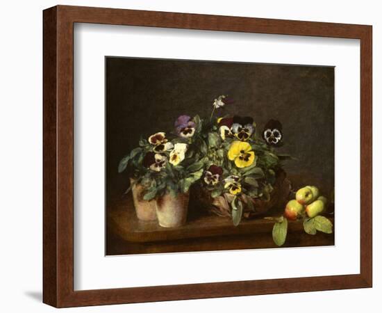 Still Life with Pansies, 1874-Ignace Henri Jean Fantin-Latour-Framed Giclee Print