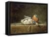 Still Life with Partridge and Pear, 1748-Jean-Baptiste Simeon Chardin-Framed Stretched Canvas