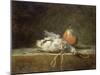 Still Life with Partridge and Pear, 1748-Jean-Baptiste Simeon Chardin-Mounted Giclee Print