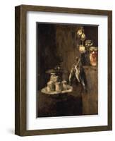 Still Life with Partridges and Cheese, after 1884-Carl Schuch-Framed Giclee Print