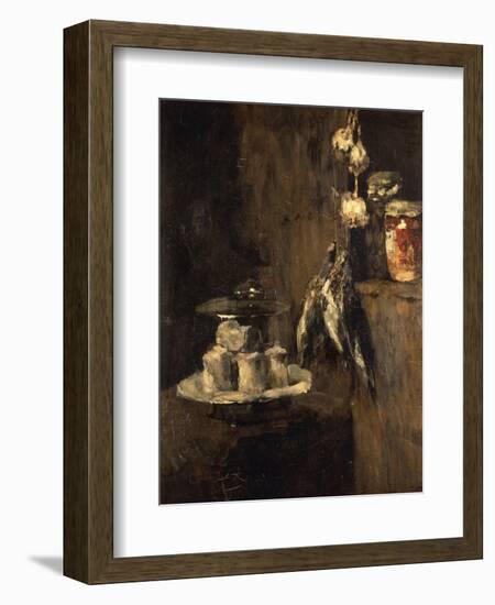 Still Life with Partridges and Cheese, after 1884-Carl Schuch-Framed Giclee Print