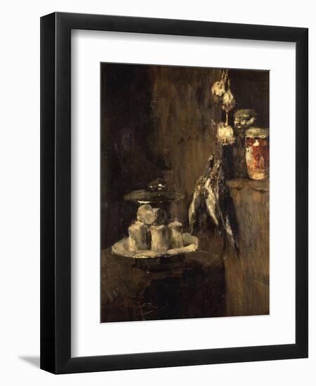 Still Life with Partridges and Cheese, after 1884-Carl Schuch-Framed Giclee Print