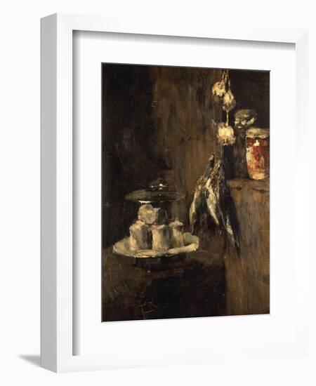 Still Life with Partridges and Cheese, after 1884-Carl Schuch-Framed Giclee Print