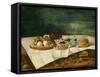 Still Life with Pasteries, Wine, and Eggs, c.1770-1790-Juan Bautista Romero-Framed Stretched Canvas