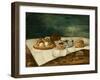 Still Life with Pasteries, Wine, and Eggs, c.1770-1790-Juan Bautista Romero-Framed Giclee Print