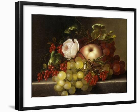 Still Life with Peach, Grapes and Rosehips-Dietrich Adelheid-Framed Giclee Print