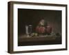 Still Life with Peaches, a Silver Goblet, Grapes, and Walnuts, c.1759-60-Jean-Baptiste Simeon Chardin-Framed Giclee Print