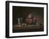 Still Life with Peaches, a Silver Goblet, Grapes, and Walnuts, c.1759-60-Jean-Baptiste Simeon Chardin-Framed Giclee Print