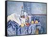 Still-Life with Peaches and Bottles-Paul Cézanne-Framed Stretched Canvas