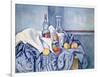 Still-Life with Peaches and Bottles-Paul Cézanne-Framed Giclee Print