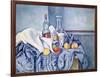 Still-Life with Peaches and Bottles-Paul Cézanne-Framed Giclee Print