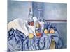 Still-Life with Peaches and Bottles-Paul Cézanne-Mounted Giclee Print