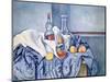 Still-Life with Peaches and Bottles-Paul Cézanne-Mounted Giclee Print