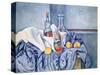 Still-Life with Peaches and Bottles-Paul Cézanne-Stretched Canvas