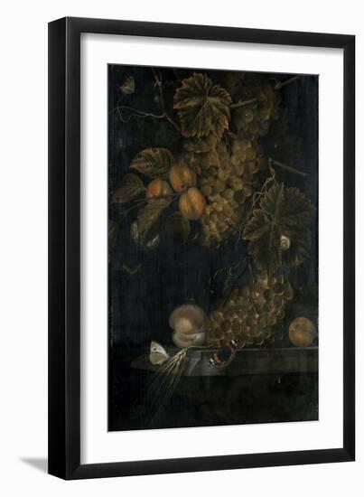 Still Life with Peaches and Grapes, 1665-Ottmar the Elder Elliger-Framed Giclee Print