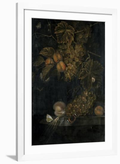 Still Life with Peaches and Grapes, 1665-Ottmar the Elder Elliger-Framed Giclee Print