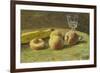 Still Life with Peaches and Wine Glass, Ca, 1890-Orneore Metelli-Framed Giclee Print