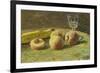 Still Life with Peaches and Wine Glass, Ca, 1890-Orneore Metelli-Framed Giclee Print