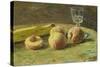 Still Life with Peaches and Wine Glass, Ca, 1890-Orneore Metelli-Stretched Canvas