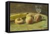 Still Life with Peaches and Wine Glass, Ca, 1890-Orneore Metelli-Framed Stretched Canvas