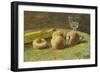 Still Life with Peaches and Wine Glass, Ca, 1890-Orneore Metelli-Framed Giclee Print