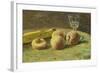 Still Life with Peaches and Wine Glass, Ca, 1890-Orneore Metelli-Framed Giclee Print