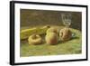 Still Life with Peaches and Wine Glass, Ca, 1890-Orneore Metelli-Framed Giclee Print