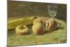 Still Life with Peaches and Wine Glass, Ca, 1890-Orneore Metelli-Mounted Giclee Print