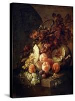 Still Life with Peaches, Late 17th or Early 18th Century-Jan Frans van Son-Stretched Canvas