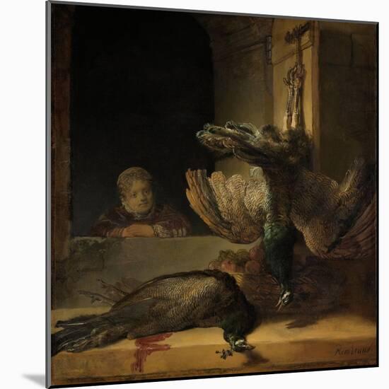 Still Life with Peacocks-Rembrandt van Rijn-Mounted Art Print