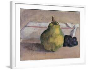 Still Life with Pear and Grapes-Egisto Paolo Fabbri-Framed Art Print