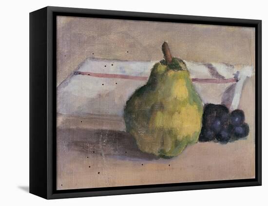 Still Life with Pear and Grapes-Egisto Paolo Fabbri-Framed Stretched Canvas