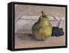 Still Life with Pear and Grapes-Egisto Paolo Fabbri-Framed Stretched Canvas