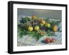 Still Life with Pears and Grapes, 1880-Claude Monet-Framed Giclee Print