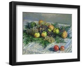 Still Life with Pears and Grapes, 1880-Claude Monet-Framed Giclee Print