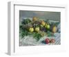 Still Life with Pears and Grapes, 1880-Claude Monet-Framed Giclee Print