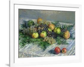 Still Life with Pears and Grapes, 1880-Claude Monet-Framed Giclee Print