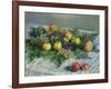 Still Life with Pears and Grapes, 1880-Claude Monet-Framed Giclee Print