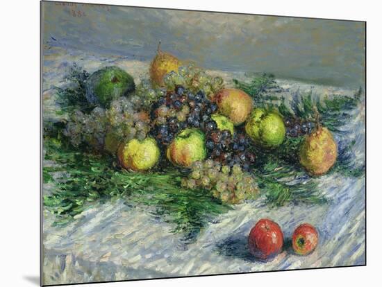 Still Life with Pears and Grapes, 1880-Claude Monet-Mounted Giclee Print