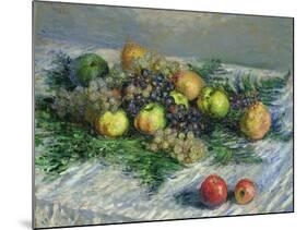 Still Life with Pears and Grapes, 1880-Claude Monet-Mounted Giclee Print